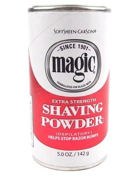Magic Shaving Powder in Red and White Can